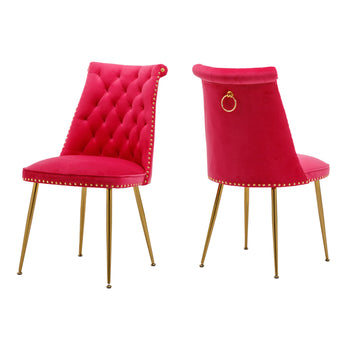 Clihome Rose Velvet Dining Chairs Set of 2