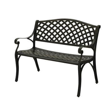 Patio Bench 40-in W x 31.5-in H Bronze Aluminum Garden Bench