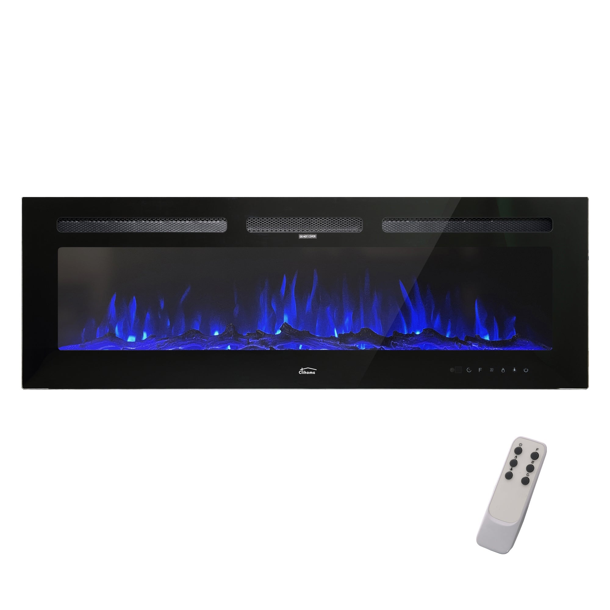 Clihome 50in 750/1500W Wall Mount/Recessed Electric Fireplace Fire Places Electric Fireplace Inserts with Timer, Remote Control, Adjustable Flame Color