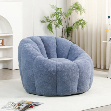 Bean Bag Sofa Chair with Armrests Stuffed High-Density Foam, Lazy Sofa Comfy Chairs BeanBag Chair, Light Blue