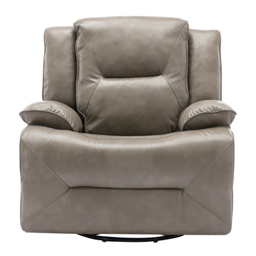 360¡ã Swivel and Rocking Home Theater Recliner Manual Recliner Chair with a LED Light Strip for Living Room,Bedroom, Grey