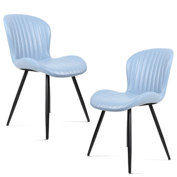 Dining Chairs Set of 2,Modern Leather Upholstered Chairs with Comfy Backrest and Sturdy Metal Legs 20