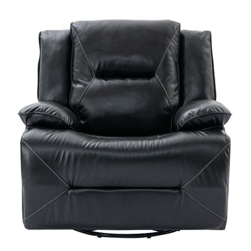360¡ã Swivel and Rocking Home Theater Recliner Manual Recliner Chair with a LED Light Strip for Living Room,Bedroom, Black
