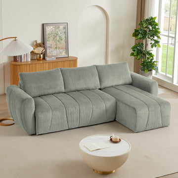 Convertible Sectional Sofa Couch, Modern Fabric 3 Seater L-Shaped Couch for Living Room, Apartment, Office, Small Space