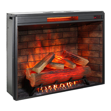 33 inch Infrared Electric Fireplace with Removable Trim kit Insert, Touch Panel Home Decor Heater, Smokeless Firebox With Fire Crackling Sound
