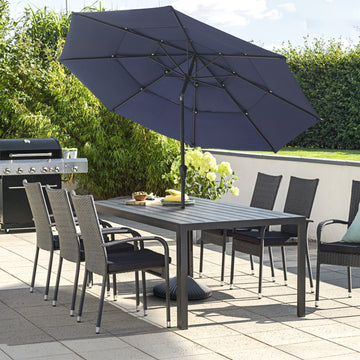 3-Tier Patio Umbrella,10ft Outdoor Patio Table Umbrella Large Umbrella Pool Umbrella For Deck, Pool, Garden, Patio£¬Navy Blue