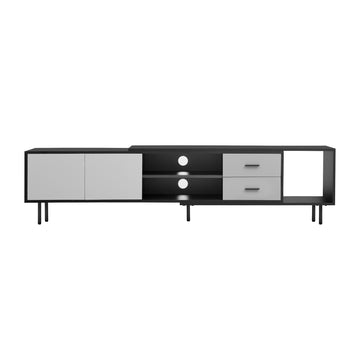 Modern TV Stand for 80'' TV with 2 Doors, Media Console Table, Entertainment Center with Large Storage Cabinet for Living Room, Bedroom