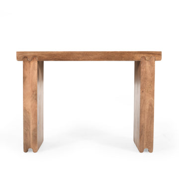 Clihome Console Table, Farmhouse Mango Wood Entryway Table, 45-Inch Thickened Sofa Table, Minimalist Narrow Console Table for Entryway Hallway Living Room, Honey