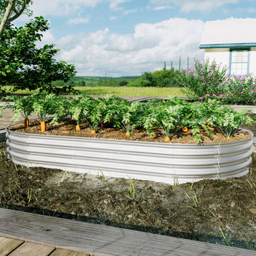 8x4x1ft Raised Garden Bed Kit, Galvanized Planter Raised Garden Beds for Outdoor for Vegetables,Flowers &Herbs, Heavy Duty, Rust-Resistant, Easy Assembly