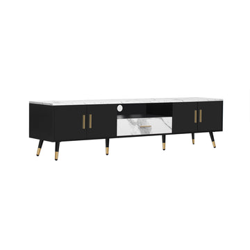 71'' Modern TV Stand with 2 Cabinets&  Open Compartments, Entertainment Center for TVs up to 80'', Television Console for Living Room, Bedroom, Home Theatre
