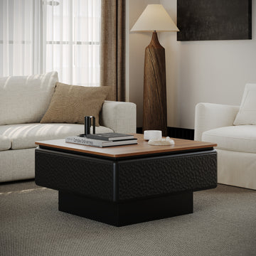 31inches Lift?Top Coffee Table, Mid?Century Square Table with Hidden Storage for Living Room