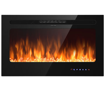 36 Inch Electric Fireplace Insert Wall Mounted with Timer