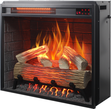 23 inch Infrared heating electric fireplace insert, with log set & realistic flame, remote control with timer, overheating protection