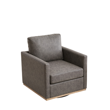 30.7"W Upholstered Square Swivel Accent Chair and Comfy Accent Single Sofa Chair,Lounge Armchair for Living Room,Bedroom,Gray