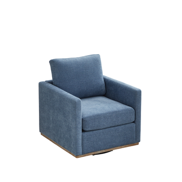 30.7"W Upholstered Square Swivel Accent Chair and Comfy Accent Single Sofa Chair,Lounge Armchair for Living Room,Bedroom,Blue
