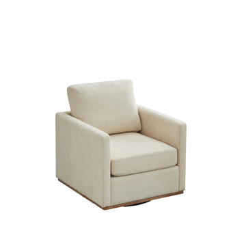 30.7"W Square Upholstered Swivel Accent Chair and Comfy Accent Single Sofa Chair,Lounge Armchair for Living Room Bedroom Apartment Nursery,Beige