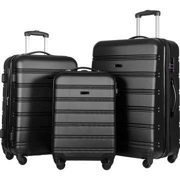 3 Piece Luggage Set Hard-side Spinner Suitcase with TSA Lock 20" 24' 28" Available