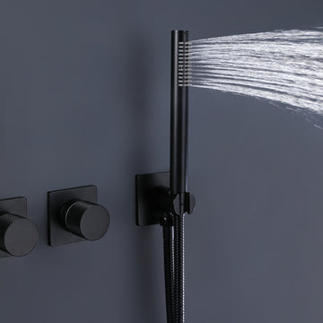 Clihome® | Bathroom Complete Shower System with Rough-in Valve, in Black