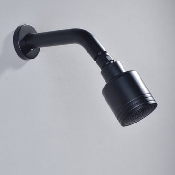 1-Spray Patterns with 4.1 GPM 2.52 in. Wall Mount Rain Fixed Shower Head with Single Lever Handle in Matte Black - Alipuinc