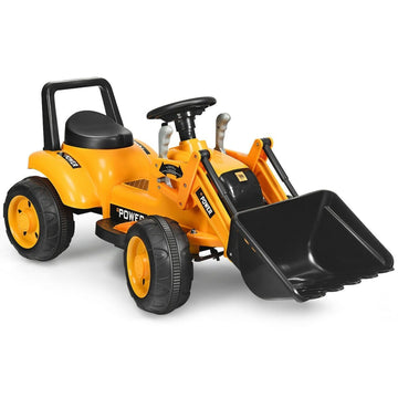 Kids Ride On Excavator Digger 6V Battery Powered Tractor -Yellow