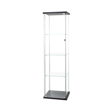 Glass Display Cabinet 4 Shelves with Door, Floor Standing Curio Bookshelf for Living Room Bedroom Office, 64" x 17"x 14.5"