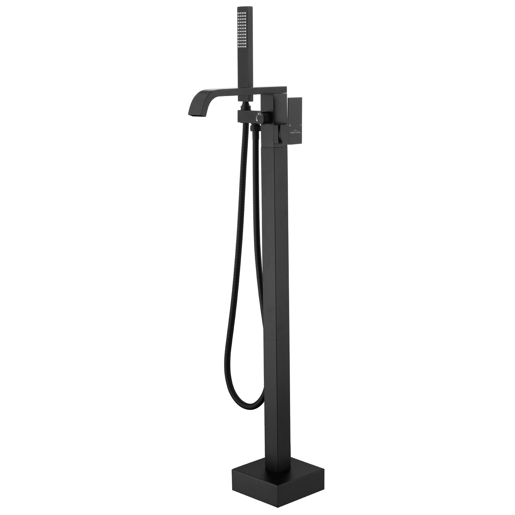 Freestanding Floor Mount Single Handle Bath Tub Filler Faucet with Handheld Shower