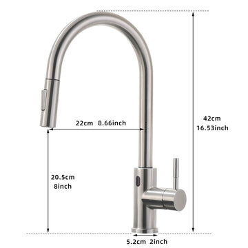 Single-Handle Touchless Pull-Out Sprayer Kitchen Faucet with Water Supply Lines in Brushed Nickel( Deckplate and Batteries Not Included )