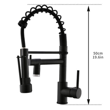 Single-Handle No Sensor Pull-Down Sprayer Kitchen Faucet with Pot Filler and LED Light in Matte Black