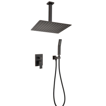 1-Spray Patterns with 2.5 GPM Ceiling Mount Dual Shower Heads  in Oil Rubbed Bronze