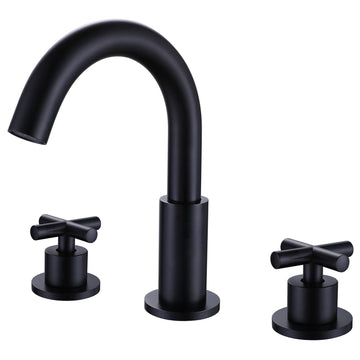 Clihome® | 8 in. Widespread 2-Handle High-Arc Bathroom Faucet in Matte Black
