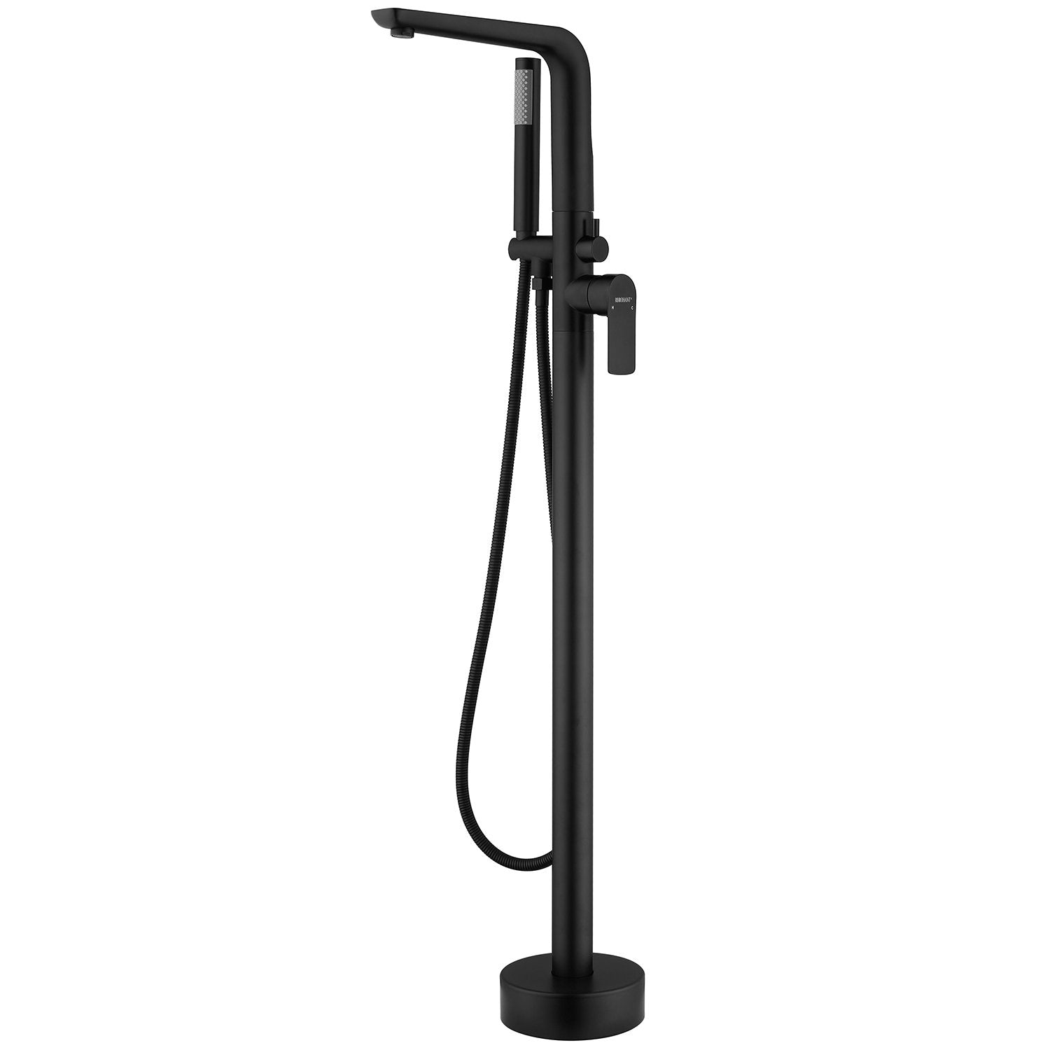 2-Handle Claw Foot Freestanding Tub Faucet with Shower in Matte Black - Alipuinc