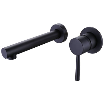 Clihome® | Solid Brass single hole standard Wall-Mount Bathroom Faucet in Matte Black