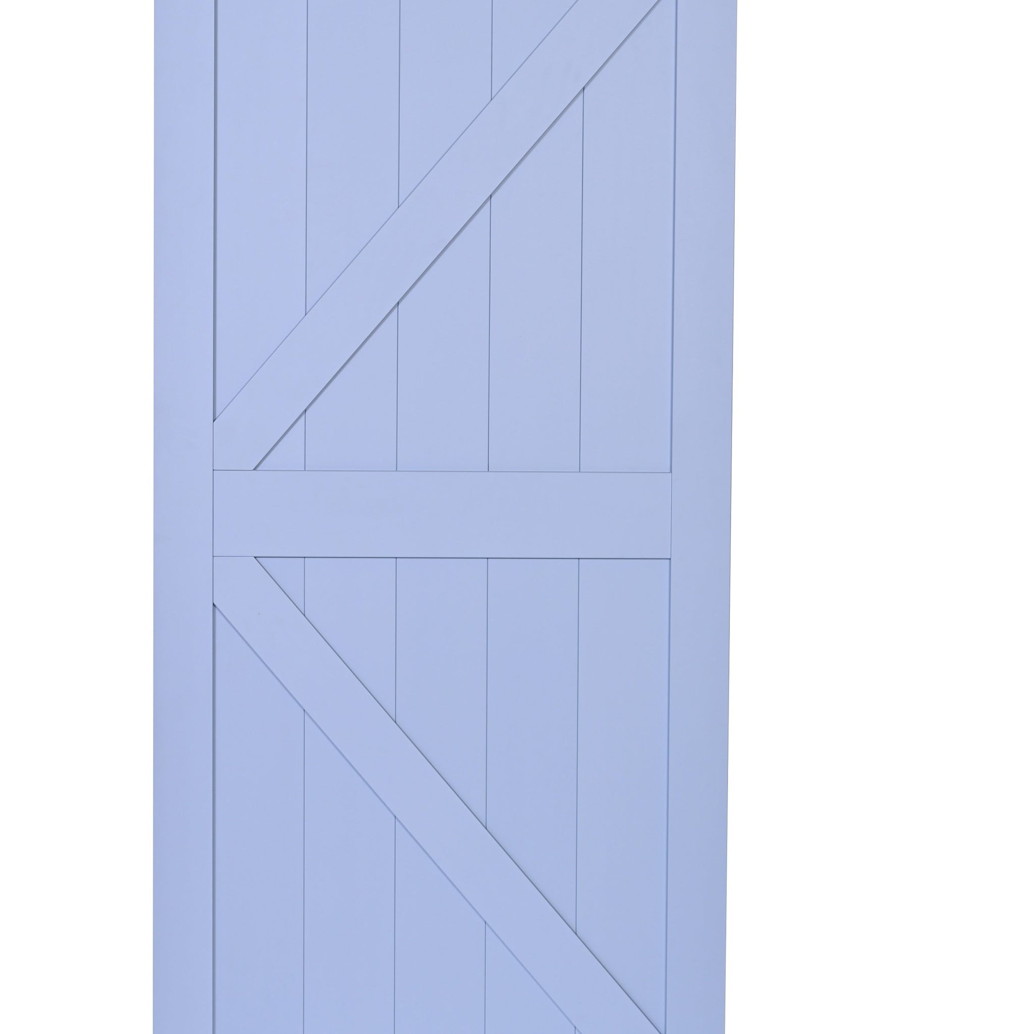 36 in. K Design MDF Sliding Barn door with Hardware in Smoky Blue