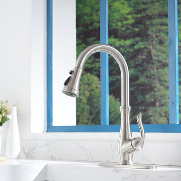3-function single-handle pull-down spout kitchen faucet