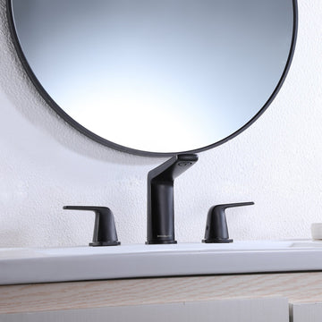 Clihome® | 8 in. Widespread 2-Handle Vantity Sink Bathroom Faucet in Black