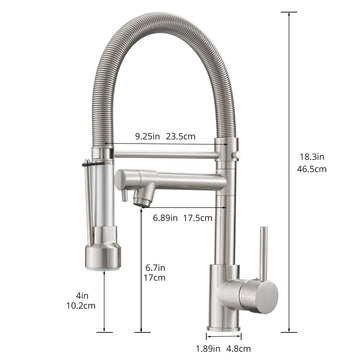 Single-Handle No Sensor Pull-Down Sprayer Kitchen Faucet with Pot Filler in Brushed Nickel