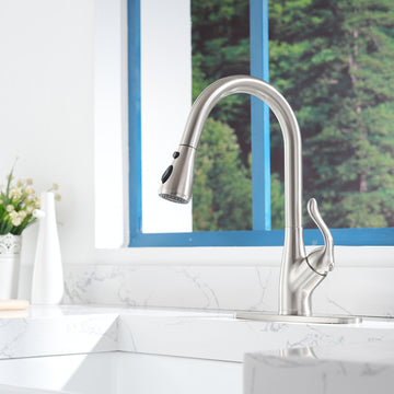 3-function single-handle pull-down  kitchen faucet
