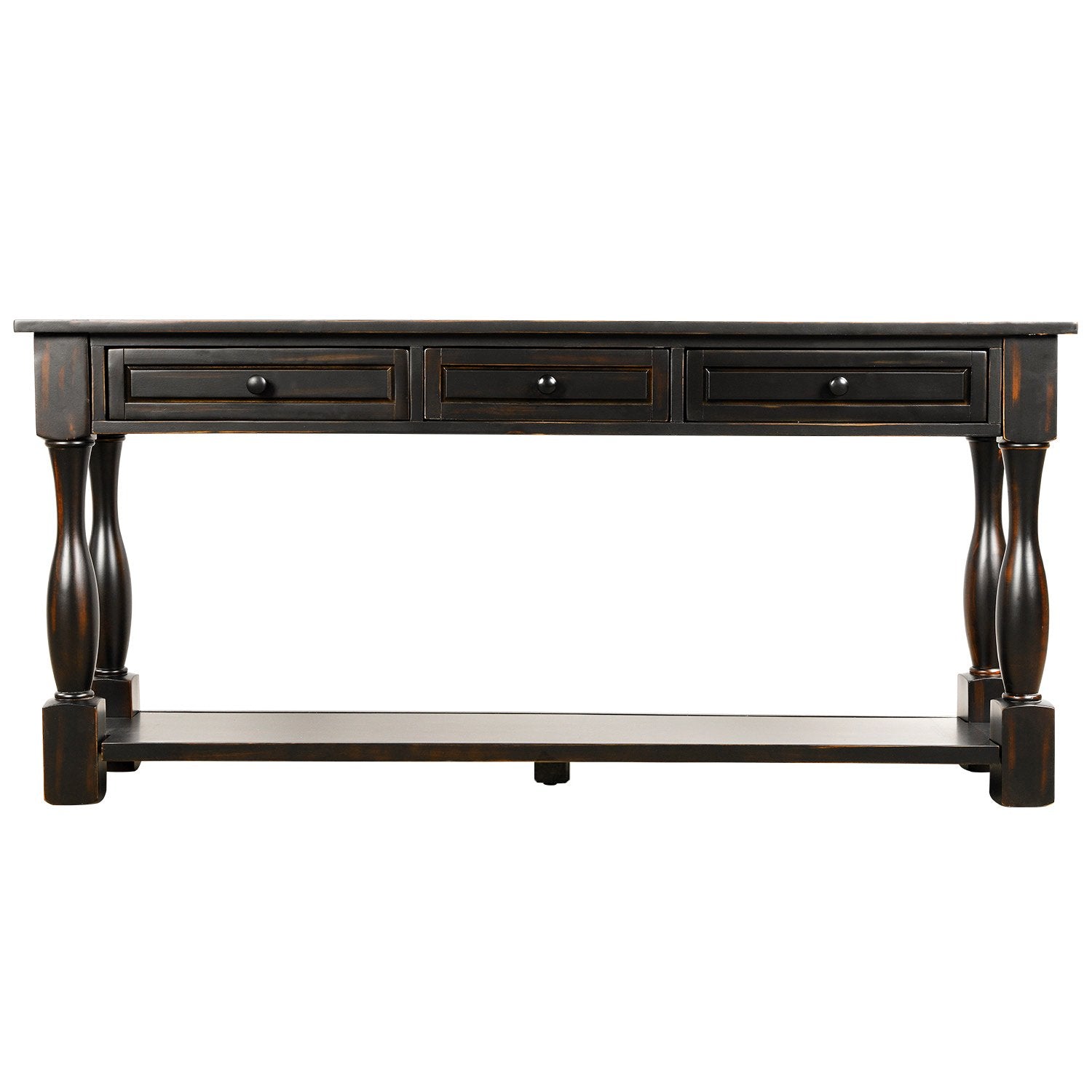 Console Table 64" Long Extra-thick Sofa Table with Drawers and Shelf