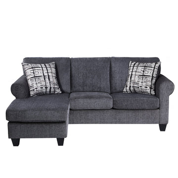 Convertible Upholstered Sectional Sofa with Two Pillows