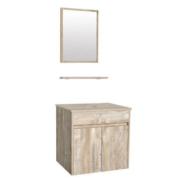 Modern and stylish Bathroom Vanity with two doors- Natural/Black