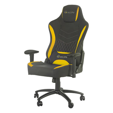 Massage Gaming Chair with Comfort High Density Shaping Foam-Yellow