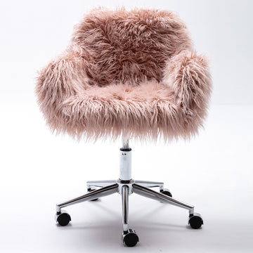 Modern Faux fur home  office chair, fluffy chair for girls, makeup vanity Chair