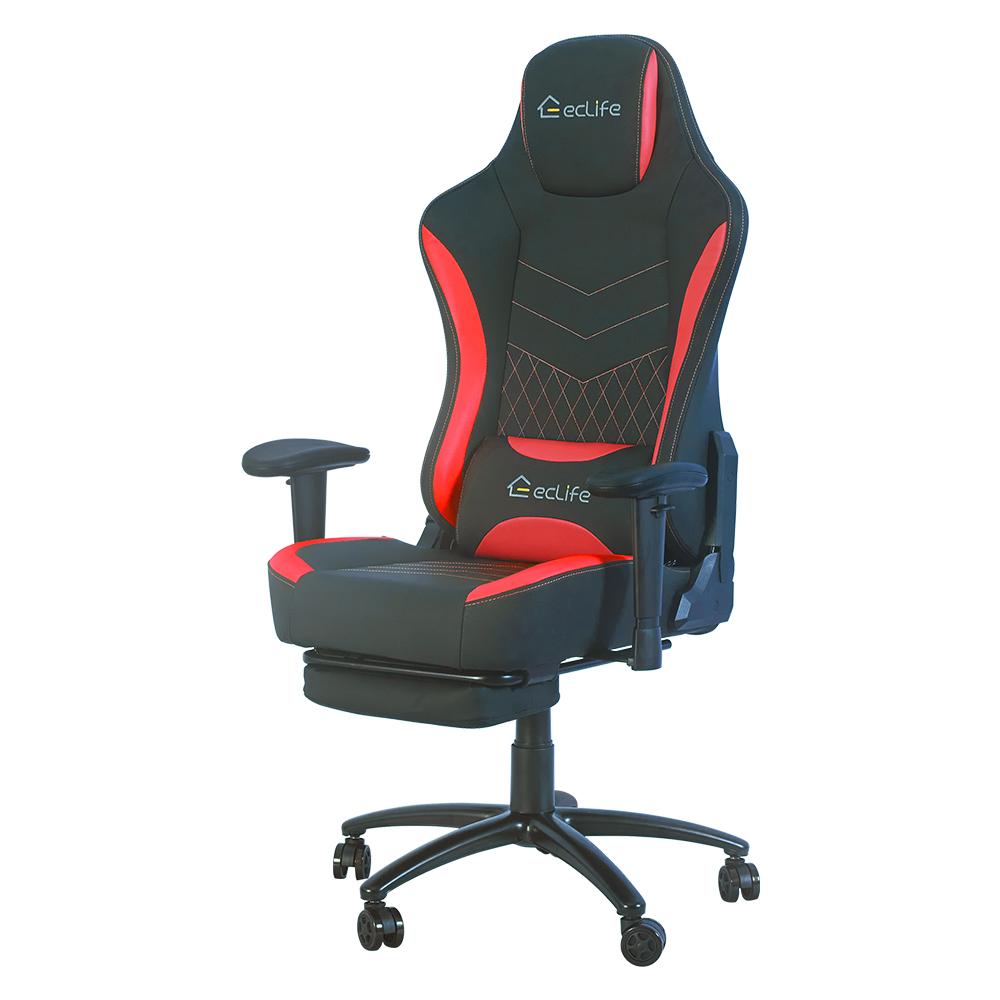 Massage Gaming Chair in PU Leather-Red