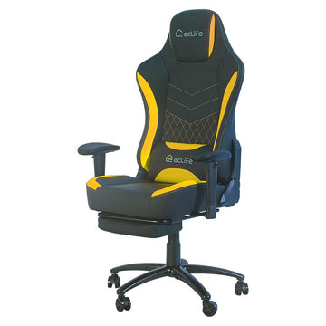 Massage Gaming Chair in PU Leather-Yellow