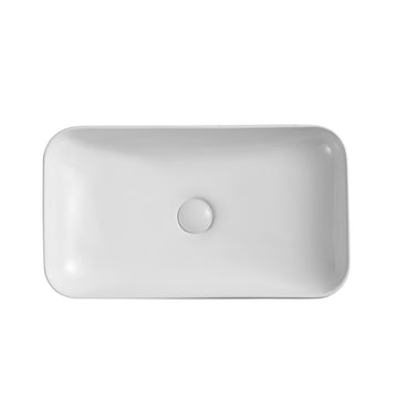 Ceramic Rectangular Above Counter White Bathroom Sink Art Basin