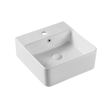 Ceramic Rectangular Wall-mounted White Bathroom Sink Art Basin