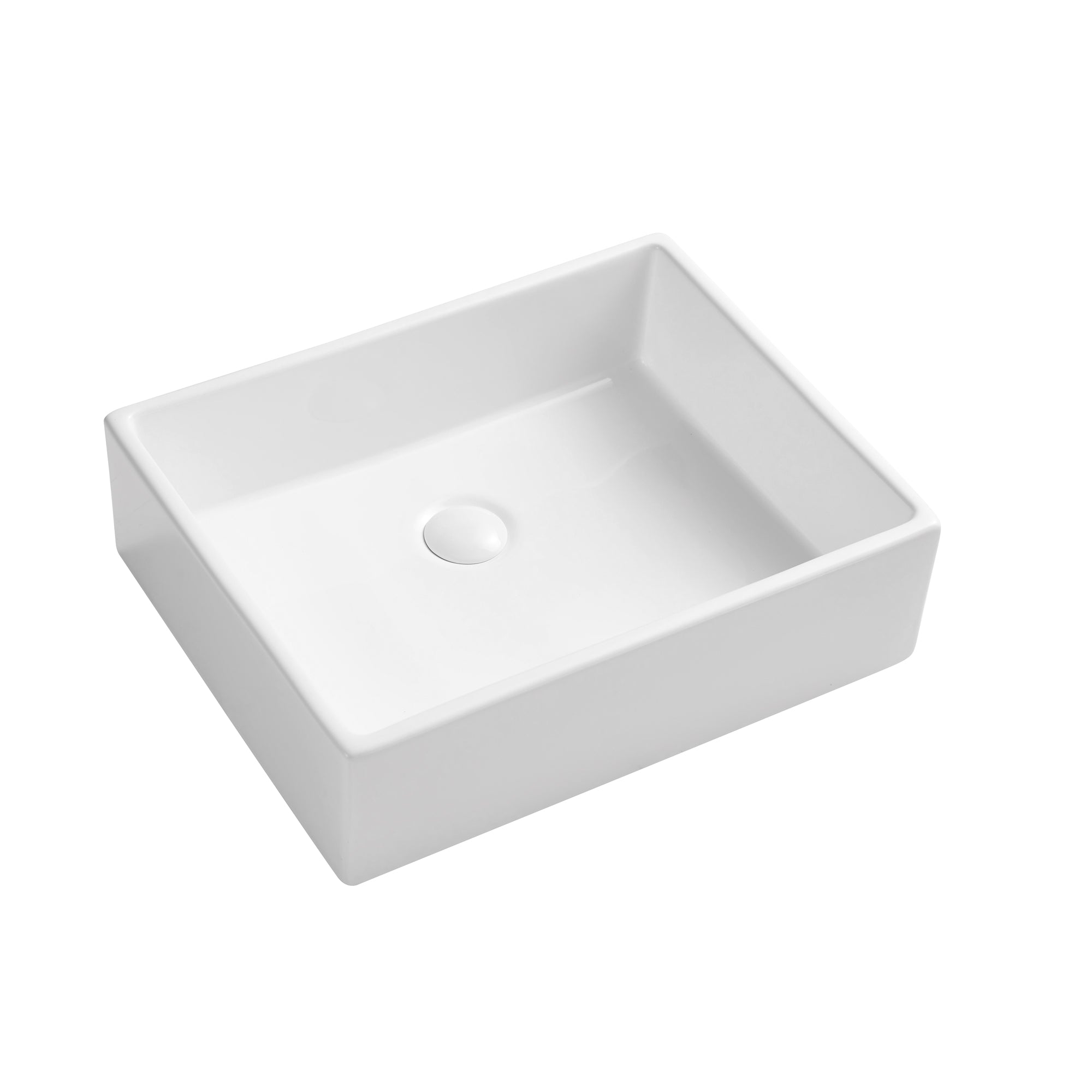 Ceramic Rectangular Above Counter White Bathroom Sink Art Basin