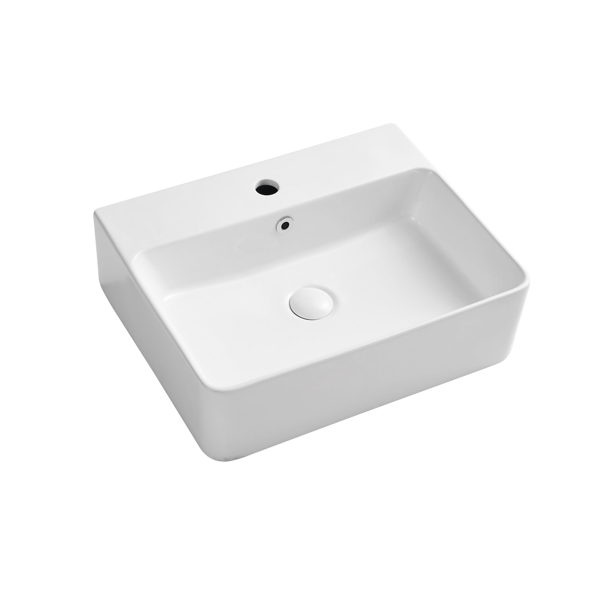 Ceramic Rectangular Wall-mounted White Bathroom Sink Art Basin