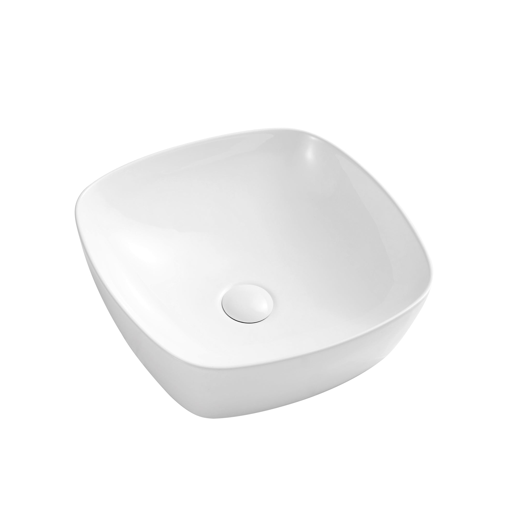 Ceramic Square Above Counter White Bathroom Sink Art Basin