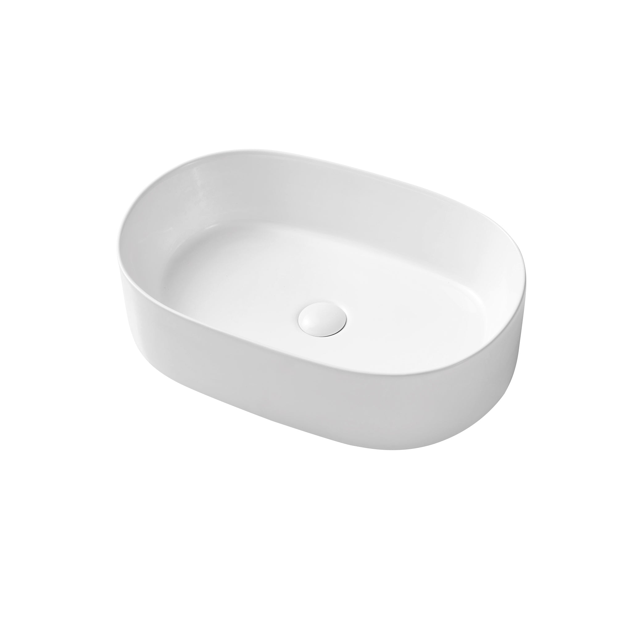 Ceramic Oval Above Counter White Bathroom Sink Art Basin